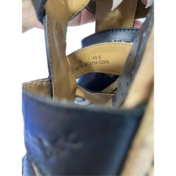 Born Concepts Black Leather Wedge Sandals - Picture 6 of 13